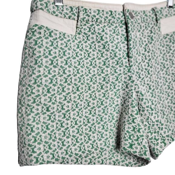 Anthropologie Cartonnier Rose Point Lace Overlay Shorts Green Cream Size 6 - Picture 4 of 10